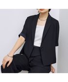 【アイシービー/iCB】の【UVケア・速乾・洗える】 FluidBackSatin クロップドジャケット ネイビー系|ID: prp329100004371928 ipo3291000000032297481