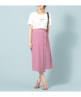 【エニィファム/any FAM】の【洗える】麻混ストレッチ スカート 人気、トレンドファッション・服の通販 founy(ファニー) ファッション Fashion レディースファッション WOMEN スカート Skirt おすすめ Recommend ストレッチ Stretch フェミニン Feminine ラップ Wrap 再入荷 Restock/Back In Stock/Re Arrival 夏 Summer 春 Spring S/S・春夏 Ss・Spring/Summer 洗える Washable |ID:prp329100004372490