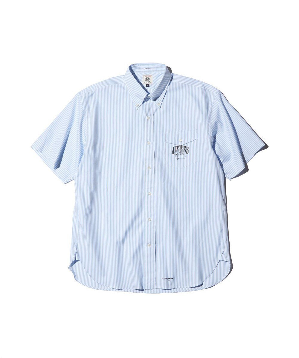 【ジェイ プレス/J.PRESS / MEN】の【AaronChang】【UNISEX】ピンオックス シャツ / バギーフィット インテリア・キッズ・メンズ・レディースファッション・服の通販 founy(ファニー) 　ファッション　Fashion　レディースファッション　Ladies' Fashion Online　トップス・カットソー　Tops/Tshirt　シャツ/ブラウス　Shirts/Blouses　イラスト　Illustration　春　Spring　クラシック　Classic　ジャケット　Jacket　スマート　Smart　デニム　Denim　定番　Standard　バランス　Balance　フラップ　Flap　プリント　Print　ポケット　Pocket　モダン　Modern　ユニセックス　Unisex　リラックス　Relax　ルーズ　Loose　S/S・春夏　Ss・Spring/Summer　夏　Summer　サックスブルー系1|ID: prp329100004372692 ipo3291000000032676299