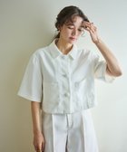 【ハッシュニュアンス/#Newans】の【シワになりにくい】〈花乃まりあさんコラボ〉クロップドシャツジャケット ホワイト|ID: prp329100004372731 ipo3291000000032663558
