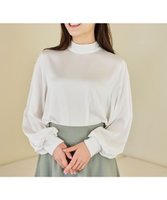 【ハッシュニュアンス/#Newans】の【ストレッチ】〈花乃まりあさんコラボ〉ハイネックブラウス 人気、トレンドファッション・服の通販 founy(ファニー) ファッション Fashion レディースファッション WOMEN トップス・カットソー Tops/Tshirt シャツ/ブラウス Shirts/Blouses カフス Cuffs コラボ Collaboration サテン Satin シャーリング Shirring シンプル Simple ストレッチ Stretch ハイネック High Neck エレガント 上品 Elegant 夏 Summer 春 Spring S/S・春夏 Ss・Spring/Summer 洗える Washable |ID:prp329100004372732