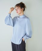 【ハッシュニュアンス/#Newans】の【ストレッチ】〈花乃まりあさんコラボ〉ハイネックブラウス サックス|ID: prp329100004372732 ipo3291000000033542308
