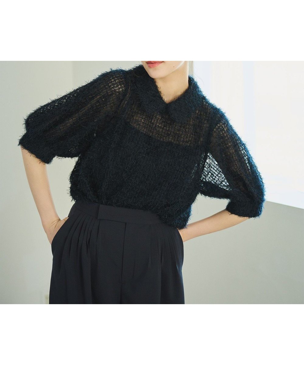 【ハッシュニュアンス/#Newans】のフィラッフィパフスリーブプラウス インテリア・キッズ・メンズ・レディースファッション・服の通販 founy(ファニー) ファッション Fashion レディースファッション Fashion for Women トップス・カットソー Cut & Sew Tops シャツ・ブラウス・オフィスカジュアル Elegant Blouses & Button-Ups コンパクト Compact, Small Size ストレッチ Stretch, Stretchy Fabric チュール Tulip, Tulip Motif フェザー Feather, Feather Detail 夏 Summer 春 Spring S/S・春夏 SS, Spring/Summer, Warm Season ネイビー|ID: prp329100004372733 ipo3291000000033630082