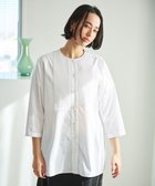 【ハッシュニュアンス/#Newans】の【洗濯機可能/シワになりにくい】〈お腹・腰回りをカバー〉ピンタックデザインスクエアブラウス ホワイト|ID: prp329100004372742 ipo3291000000032760965