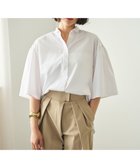 【ハッシュニュアンス/#Newans】の【洗濯機可能/シワになりにくい】〈お尻・太ももをカバー〉フレアスリーブイタリアンカラーシャツ ホワイト|ID: prp329100004372746 ipo3291000000031986568