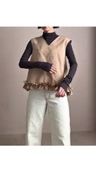 【ハッシュニュアンス/#Newans】の【金子綾さんインスタライブご紹介アイテム】〈小柄さんにお勧め〉フリルヘムジレブラウス 人気、トレンドファッション・服の通販 founy(ファニー) ファッション Fashion レディースファッション Fashion for Women アウター Coat / Outerwear Collection トップス・カットソー Cut & Sew Tops シャツ・ブラウス・オフィスカジュアル Elegant Blouses & Button-Ups ベスト&ジレ / 重ね着スタイル Vests & Gilets グログラン Grosgrain, Grosgrain Ribbon フリル Frill, Ruffle 夏 Summer 春 Spring S/S・春夏 SS, Spring/Summer, Warm Season thumbnail ブラック|ID: prp329100004372750 ipo3291000000033598899