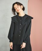 【ハッシュニュアンス/#Newans】の【洗濯機可能/シワになりにくい】〈小柄さんにお勧め〉ウェービーカラーブラウス ブラック|ID: prp329100004372754 ipo3291000000033577298