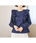 【ハッシュニュアンス/#Newans】の【洗濯機可能/シワになりにくい】〈小柄さんにお勧め〉バーティカルフリルブラウス ネイビー|ID: prp329100004372756 ipo3291000000031988871