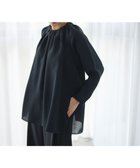 【ハッシュニュアンス/#Newans】の【洗濯機可能】タックネックブラウス ネイビー|ID: prp329100004372762 ipo3291000000033711759