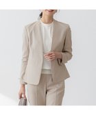 【23区/NIJYUSANKU】の【セットアップ対応/防シワ性/洗える】アイアスマットストレッチ ノーカラー ジャケット ベージュ系|ID: prp329100004372848 ipo3291000000032650325