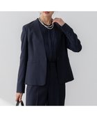 【23区/NIJYUSANKU】の【セットアップ対応/防シワ性/洗える】アイアスマットストレッチ ノーカラー ジャケット ネイビー系|ID: prp329100004372848 ipo3291000000032650326