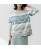 【23区/NIJYUSANKU】の【洗える】コットンポリエステルストレッチ オーバーサイズ ニット オフ×セージ|ID: prp329100004372866 ipo3291000000032652418