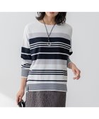 【23区/NIJYUSANKU】の【洗える】コットンポリエステルストレッチ オーバーサイズ ニット 人気、トレンドファッション・服の通販 founy(ファニー) ファッション Fashion レディースファッション Fashion for Women トップス・カットソー Cut & Sew Tops ニット Knit Tops & Sweaters 春 Spring 洗える Machine Washable ショート Short, Short Length ストレッチ Stretch, Stretchy Fabric スリット Slit, Slit Detail セーター Sweater, Knitwear チュニック Tunic, Long Top ボトム Bottoms, Lower Wear S/S・春夏 SS, Spring/Summer, Warm Season 夏 Summer 2025年 2025 2025春夏・S/S Spring/Summer 2025 SS25 thumbnail オフ×ネイビー|ID: prp329100004372866 ipo3291000000033182907