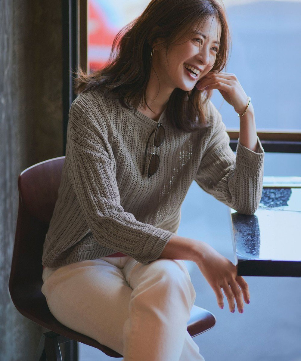 【23区/NIJYUSANKU】の【洗える】コットンギマ ストライプ ニット 人気、トレンドファッション・服の通販 founy(ファニー) 　ファッション　Fashion　レディースファッション　Fashion for Women　トップス・カットソー　Cut & Sew Tops　ニット　Knit Tops & Sweaters　春　Spring　洗える　Machine Washable　クロップド　Cropped, Short Length　サマー　Summer, Summer Style　ショート　Short, Short Length　ストライプ　Stripe, Striped Pattern　セーター　Sweater, Knitwear　透かし　Cut-Out, Lacework　バランス　Balance, Style Balance　ボトム　Bottoms, Lower Wear　ランダム　Random, Irregular　ワイド　Wide, Wide Fit　S/S・春夏　SS, Spring/Summer, Warm Season　おすすめ　Recommended / Our Picks　夏　Summer　2025年　2025　2025春夏・S/S　Spring/Summer 2025 SS25　 other-1|ID: prp329100004372871 ipo3291000000032676626