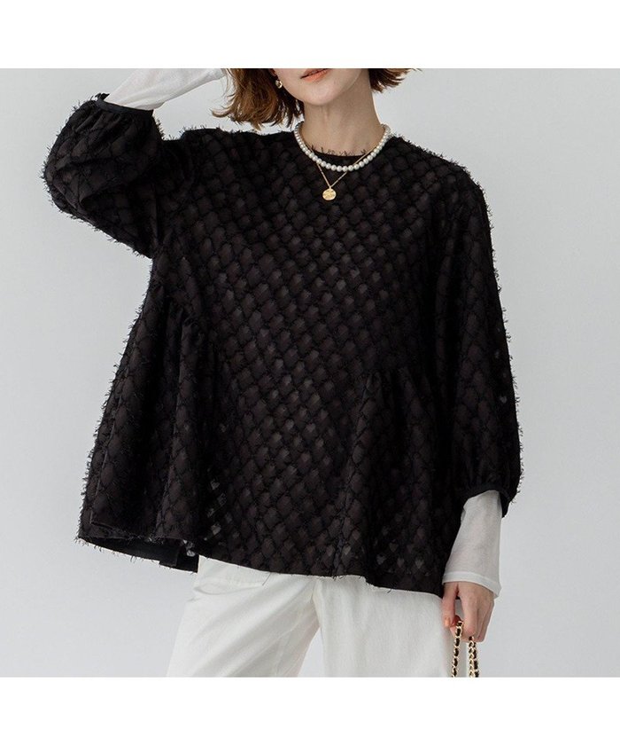【23区/NIJYUSANKU】の【洗える】シアーカットジャカード ブラウス インテリア・キッズ・メンズ・レディースファッション・服の通販 founy(ファニー) https://founy.com/ ファッション Fashion レディースファッション WOMEN トップス・カットソー Tops/Tshirt シャツ/ブラウス Shirts/Blouses 春 Spring 洗える Washable カットジャガード Cut Jacquard シアー Sheer ジャカード Jacquard デニム Denim トレンド Trend フリンジ Fringe ワイド Wide S/S・春夏 Ss・Spring/Summer 夏 Summer エレガント 上品 Elegant 2025年 2025 2025春夏・S/S Ss,Spring/Summer,2025 |ID: prp329100004372884 ipo3291000000031975739