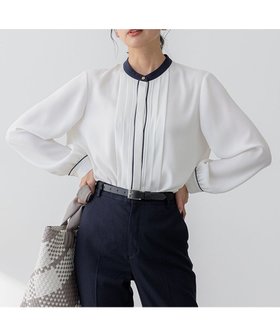 【23区/NIJYUSANKU】 【吸水速乾/UVケア/洗える】ストレッチクリアサテン バイカラー ブラウス人気、トレンドファッション・服の通販 founy(ファニー) ファッション Fashion レディースファッション Fashion for Women トップス・カットソー Cut & Sew Tops シャツ・ブラウス・オフィスカジュアル Elegant Blouses & Button-Ups 春 Spring 洗える Machine Washable カフス Cuff Design 吸水 Absorbent, Quick-Dry シンプル Simple, Minimal ストレッチ Stretch, Stretchy Fabric ドレープ Drape, Draping Fabric フロント Front, Front Design S/S・春夏 SS, Spring/Summer, Warm Season 再入荷 Restock / Back in Stock 夏 Summer エレガント 上品 Elegant セレモニー Ceremony ビジネス 仕事 通勤 Business / Work / Commuting 2025年 2025 2025春夏・S/S Spring/Summer 2025 SS25 |ID:prp329100004372926