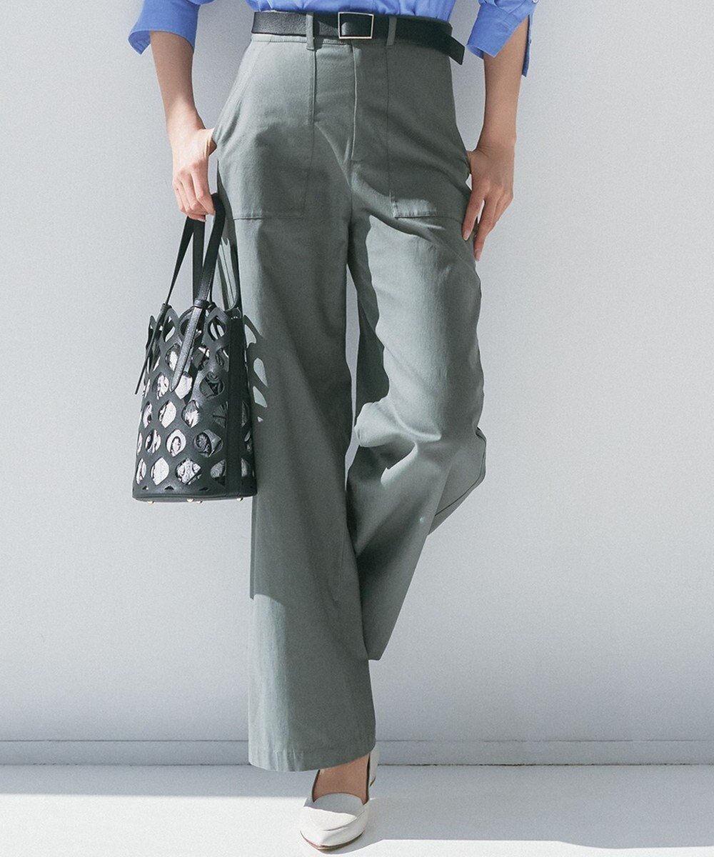 【23区/NIJYUSANKU】の【洗える】スラブツイルストレッチ ワイド パンツ 人気、トレンドファッション・服の通販 founy(ファニー) 　ファッション　Fashion　レディースファッション　Fashion for Women　パンツ　Pants & Trousers　春　Spring　洗える　Machine Washable　軽量　Lightweight, Ultra Light　ストレート　Straight, Straight Cut　定番　Standard, Basic Item　バランス　Balance, Style Balance　ポケット　Pocket, Pocket Detail　リネン　Linen, Linen Fabric　ワイド　Wide, Wide Fit　S/S・春夏　SS, Spring/Summer, Warm Season　夏　Summer　2025年　2025　2025春夏・S/S　Spring/Summer 2025 SS25　 other-1|ID: prp329100004372948 ipo3291000000033573740