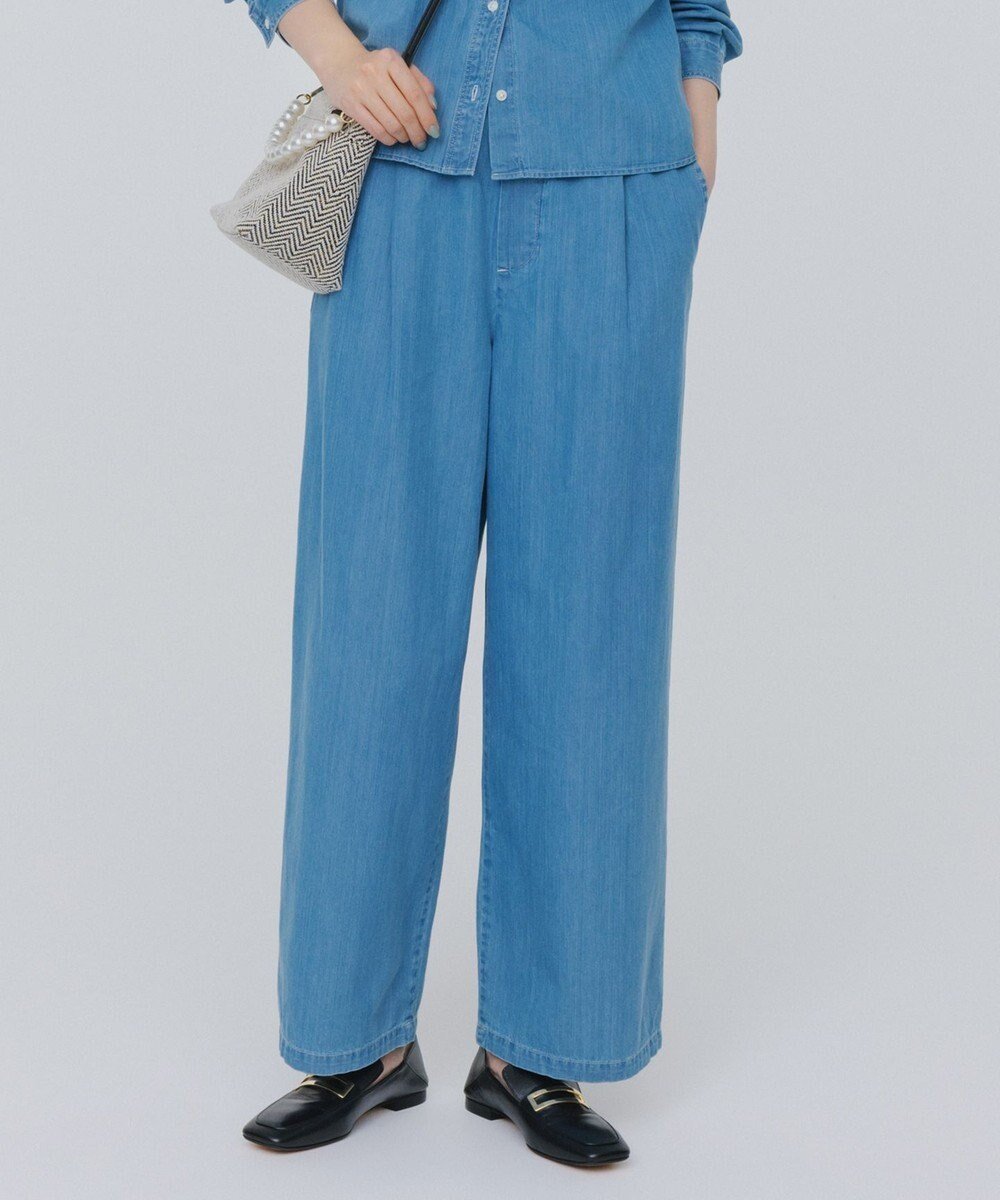 【ジェイ プレス/J.PRESS】の【洗える】5ozバージラコンパクト デニム イージーパンツ 人気、トレンドファッション・服の通販 founy(ファニー) 　ファッション　Fashion　レディースファッション　Fashion for Women　パンツ　Pants & Trousers　デニムパンツ・ジーンズ・美脚デニム　Denim Jeans & Pants　インディゴ　Indigo Denim　ストレート　Straight, Straight Cut　スニーカー　Sneakers, Trainers　デニム　Denim, Jeans Material　フロント　Front, Front Design　ユーズド　Used, Vintage-Look　リラックス　Relax, Relaxed Fit　ワイド　Wide, Wide Fit　夏　Summer　春　Spring　S/S・春夏　SS, Spring/Summer, Warm Season　洗える　Machine Washable　 other-1|ID: prp329100004376824 ipo3291000000034826457