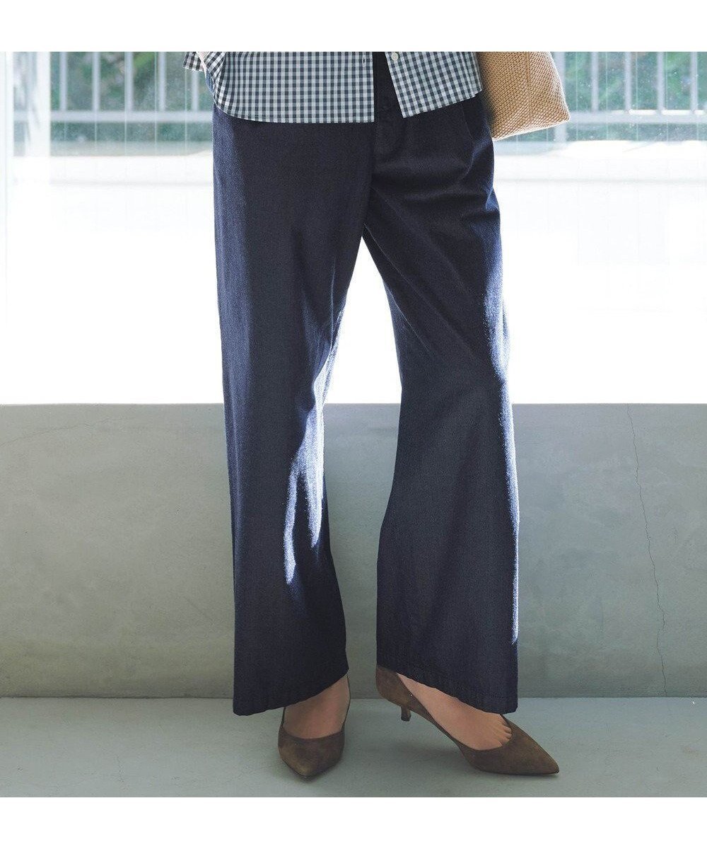 【ジェイ プレス/J.PRESS】の【洗える】5ozバージラコンパクト デニム イージーパンツ インテリア・キッズ・メンズ・レディースファッション・服の通販 founy(ファニー) 　ファッション　Fashion　レディースファッション　Fashion for Women　パンツ　Pants & Trousers　デニムパンツ・ジーンズ・美脚デニム　Denim Jeans & Pants　インディゴ　Indigo Denim　ストレート　Straight, Straight Cut　スニーカー　Sneakers, Trainers　デニム　Denim, Jeans Material　フロント　Front, Front Design　ユーズド　Used, Vintage-Look　リラックス　Relax, Relaxed Fit　ワイド　Wide, Wide Fit　夏　Summer　春　Spring　S/S・春夏　SS, Spring/Summer, Warm Season　洗える　Machine Washable　インディゴ系|ID: prp329100004376824 ipo3291000000034826459