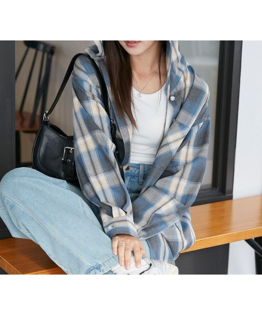 【ウィゴー/WEGO】のフードチェックBIGシャツ 人気、トレンドファッション・服の通販 founy(ファニー) 　ファッション　Fashion　レディースファッション　WOMEN　トップス・カットソー　Tops/Tshirt　シャツ/ブラウス　Shirts/Blouses　インナー　Inner　春　Spring　秋　Autumn/Fall　キャミ　Cami　スウェット　Sweat　スマホ　Smartphone　チェック　Check　デニム　Denim　バイアス　Bias　ブルゾン　Blouson　ポケット　Pocket　羽織　Haori　ミニスカート　Mini Skirt　ルーズ　Loose　ワンポイント　One Point　S/S・春夏　Ss・Spring/Summer　再入荷　Restock/Back In Stock/Re Arrival　おすすめ　Recommend　夏　Summer　 other-1|ID: prp329100004376840 ipo3291000000030871874