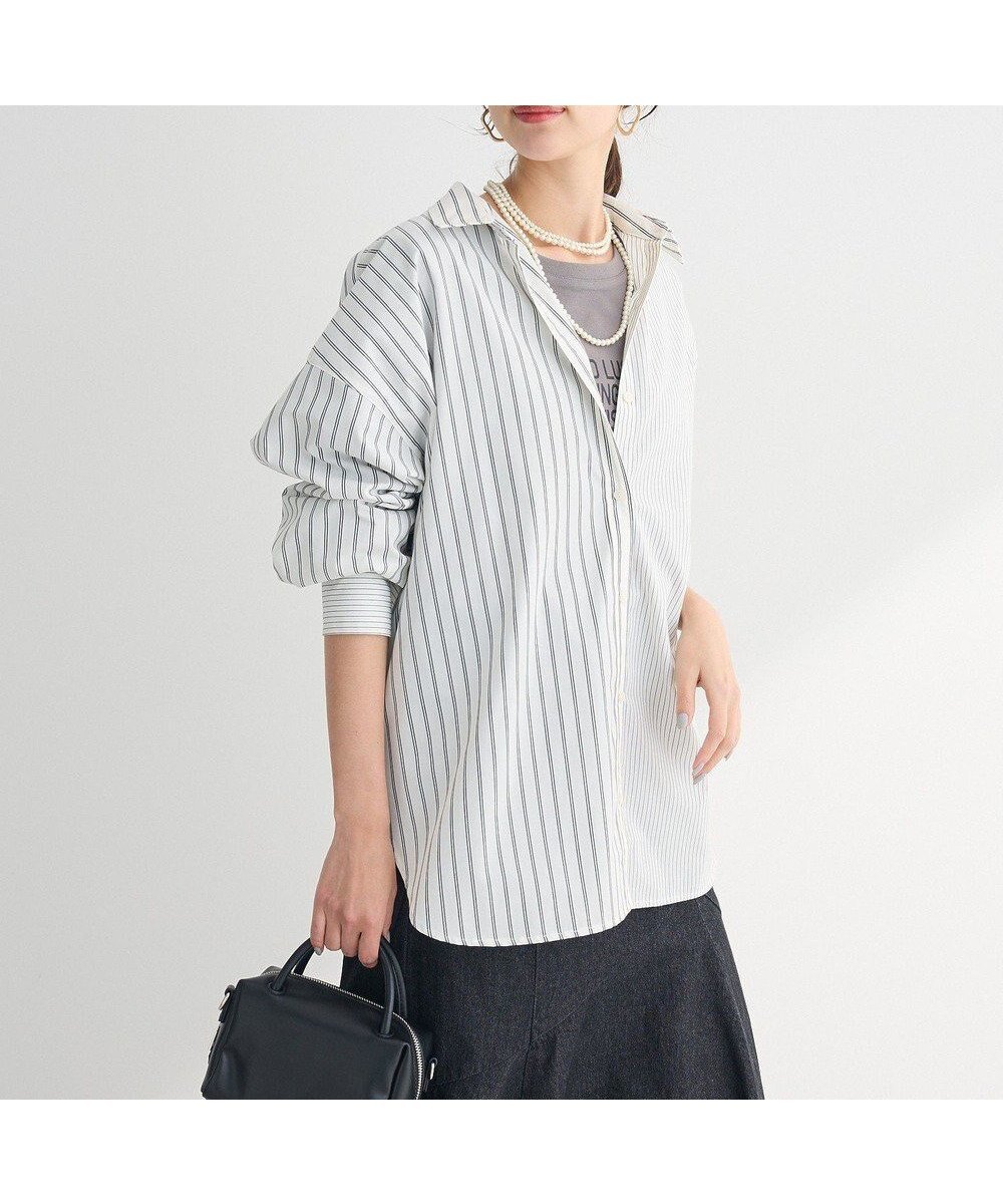 【グリーンパークス/Green Parks】のイージーケアストライプシャツ インテリア・キッズ・メンズ・レディースファッション・服の通販 founy(ファニー) 　ファッション　Fashion　レディースファッション　WOMEN　トップス・カットソー　Tops/Tshirt　シャツ/ブラウス　Shirts/Blouses　パーカ　Sweats　スウェット　Sweat　おすすめ　Recommend　スウェット　Sweat　ストライプ　Stripe　チュニック　Tunic　パターン　Pattern　ボックス　Box　ポケット　Pocket　夏　Summer　春　Spring　S/S・春夏　Ss・Spring/Summer　Multi|ID: prp329100004376853 ipo3291000000031930613