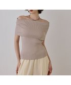 【グレース コンチネンタル/GRACE CONTINENTAL】のオフショルリブニットトップ ベージュ|ID: prp329100004380669 ipo3291000000031829486