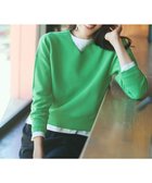 【エニィファム/any FAM】の【洗濯機可/UVカット/アンチピリング/5色展開】Vネックガーターニットプルオーバー グリーン|ID: prp329100004380680 ipo3291000000031977533