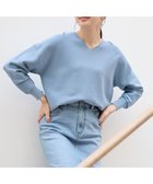 【エニィファム/any FAM】の【洗濯機可/UVカット/アンチピリング/5色展開】Vネックガーターニットプルオーバー サックス|ID: prp329100004380680 ipo3291000000031977539