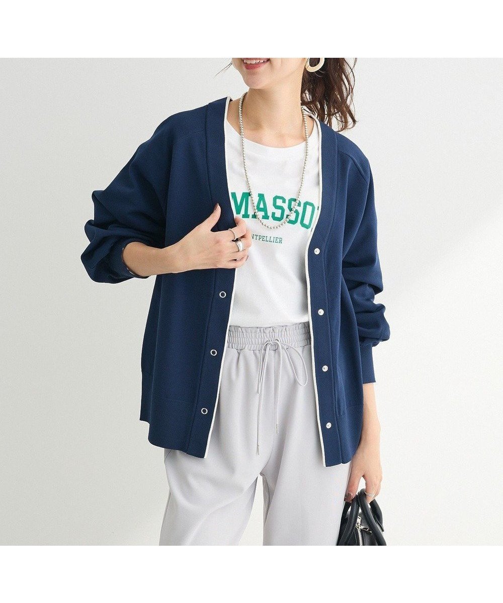 【グリーンパークス/Green Parks】のスポンディッシュVネックカーディガン インテリア・キッズ・メンズ・レディースファッション・服の通販 founy(ファニー) 　ファッション　Fashion　レディースファッション　Fashion for Women　トップス・カットソー　Cut & Sew Tops　カーディガン・羽織り　Layered Style Cardigans　Vネックトップス　V-Neck Tops / V-Cut Neckline Shirts　カーディガン　Cardigan, Knitwear　ポケット　Pocket, Pocket Detail　夏　Summer　春　Spring　S/S・春夏　SS, Spring/Summer, Warm Season　軽量　Lightweight, Ultra Light　Navy|ID: prp329100004380688 ipo3291000000033215347