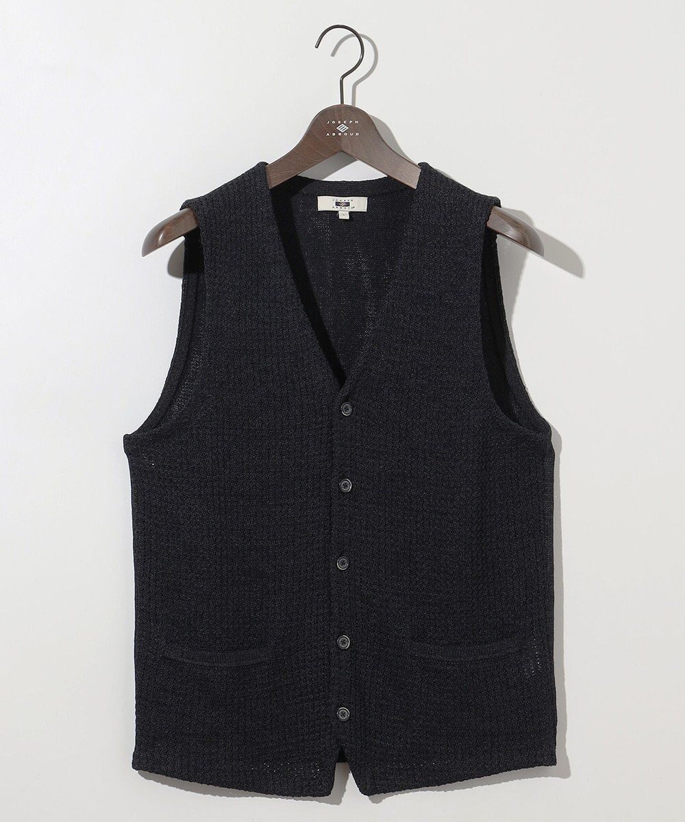 【ジョセフ アブード/JOSEPH ABBOUD / MEN】の【和紙使用エコ素材/日本素材/軽量/通気性/速乾性】和紙ムリネ ニット ベスト インテリア・キッズ・メンズ・レディースファッション・服の通販 founy(ファニー) 　ファッション　Fashion　メンズファッション　MEN　トップス・カットソー　Tops/Tshirt/Men　ニット　Knit Tops　ベスト/ジレ　Gilets/Vests　ジャケット　Jacket　ベスト　Vest　夏　Summer　春　Spring　S/S・春夏　Ss・Spring/Summer　軽量　Lightweight　ネイビー系|ID: prp329100004380734 ipo3291000000031941496