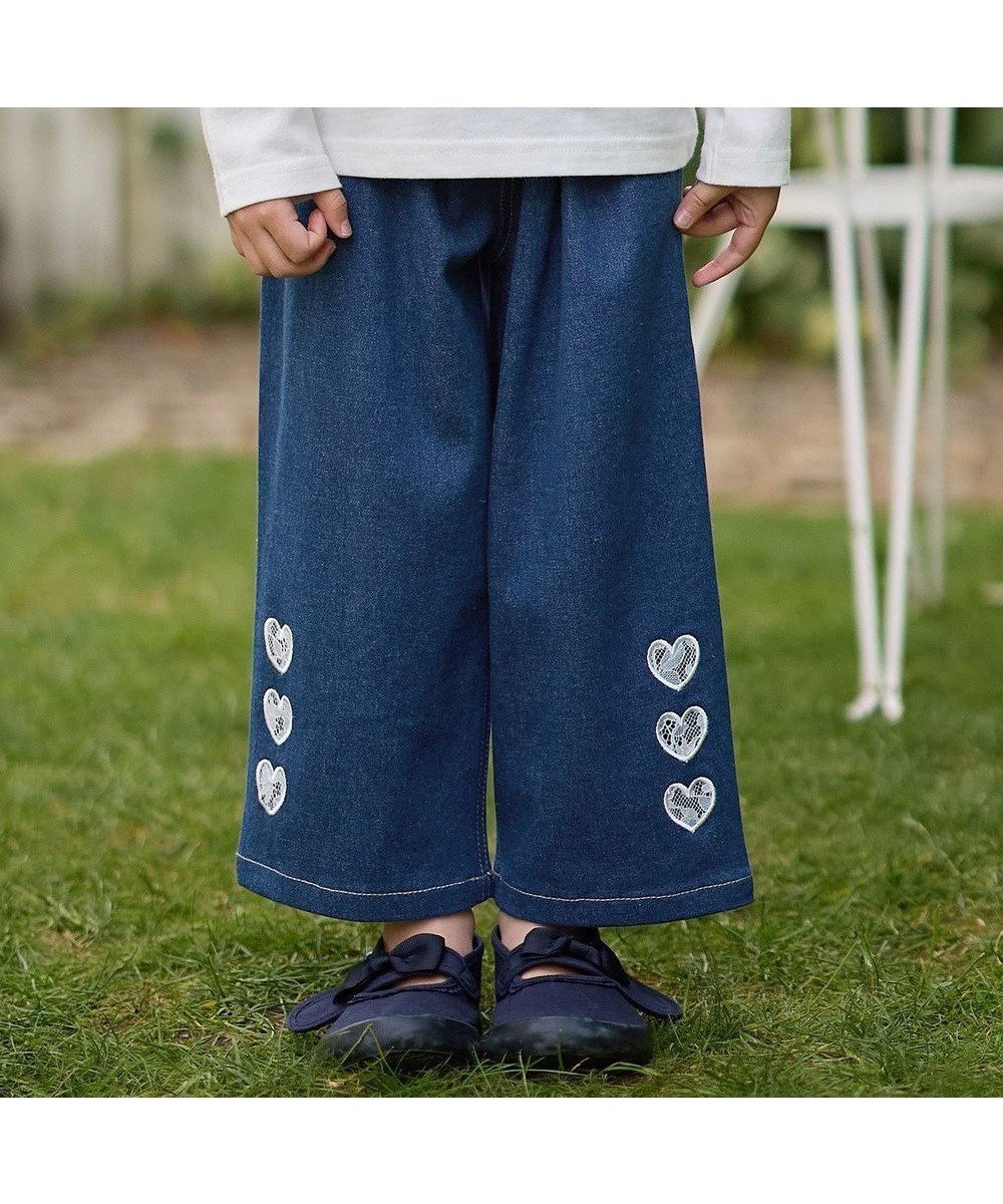 【エニファム/any FAM / KIDS】のデニムワイドパンツ インテリア・キッズ・メンズ・レディースファッション・服の通販 founy(ファニー) 　ファッション　Fashion　キッズファッション　KIDS　ボトムス　Bottoms/Kids　デニム　Denim　ポケット　Pocket　レース　Race　ワイド　Wide　夏　Summer　春　Spring　S/S・春夏　Ss・Spring/Summer　インディゴ|ID: prp329100004381562 ipo3291000000031961558