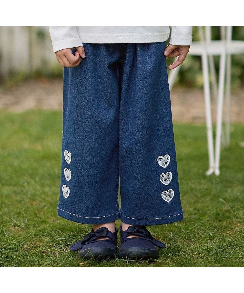 【エニファム/any FAM / KIDS】のデニムワイドパンツ インテリア・キッズ・メンズ・レディースファッション・服の通販 founy(ファニー) 　ファッション　Fashion　キッズファッション　Fashion for Kids　ボトムス　Bottoms　デニム　Denim, Jeans Material　ポケット　Pocket, Pocket Detail　レース　Lace, Lace Fabric　ワイド　Wide, Wide Fit　夏　Summer　春　Spring　S/S・春夏　SS, Spring/Summer, Warm Season　インディゴ|ID: prp329100004381562 ipo3291000000033487245