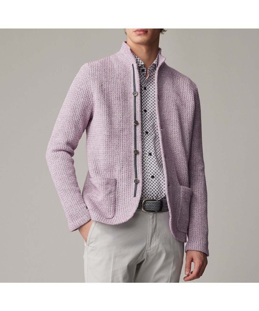 【ジョセフ アブード/JOSEPH ABBOUD / MEN】の【和紙使用エコ素材/日本素材/軽量/通気性/速乾性】和紙ムリネ ニット ジャケット インテリア・キッズ・メンズ・レディースファッション・服の通販 founy(ファニー) 　ファッション　Fashion　メンズファッション　MEN　トップス・カットソー　Tops/Tshirt/Men　ニット　Knit Tops　春　Spring　軽量　Lightweight　ジャケット　Jacket　セーター　Sweater　S/S・春夏　Ss・Spring/Summer　夏　Summer　パープル系|ID: prp329100004381585 ipo3291000000031974956