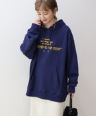 【アメリカンホリック/AMERICAN HOLIC】のフロッキーロゴプリント裏毛パーカー Navy|ID: prp329100004381613 ipo3291000000031983125