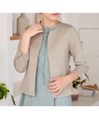 【ティアクラッセ/Tiaclasse】の【洗える】ノーカラーポンチジャケット グレージュ|ID: prp329100004381675 ipo3291000000031563147