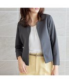 【ティアクラッセ/Tiaclasse】の【洗える】ノーカラーポンチジャケット チャコールグレー|ID: prp329100004381675 ipo3291000000031563149