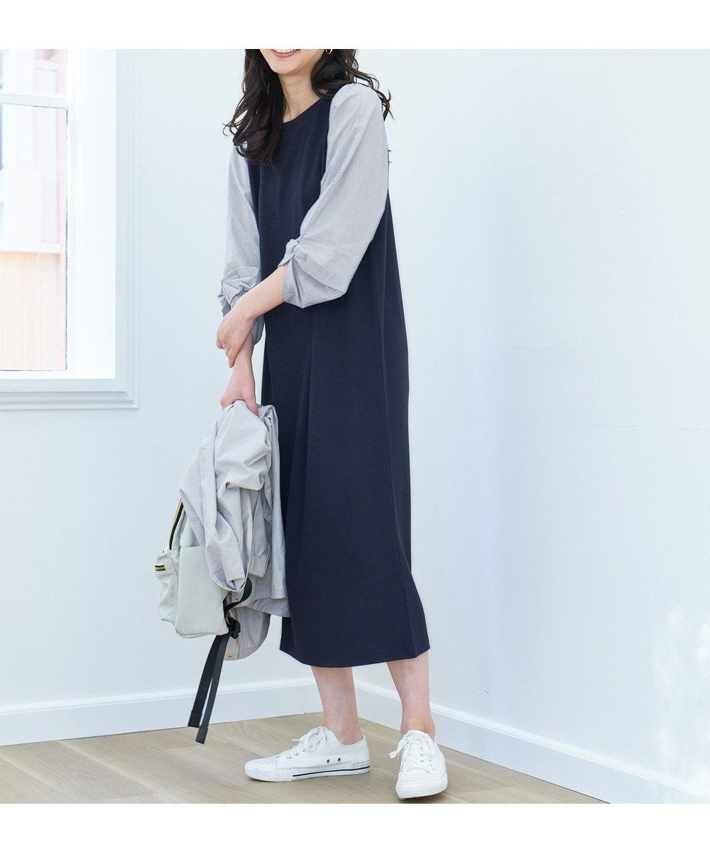 【エニィファム/any FAM】の【洗濯機可】コンビネーションワンピース 人気、トレンドファッション・服の通販 founy(ファニー) 　ファッション　Fashion　レディースファッション　Fashion for Women　ワンピース　Dresses　おすすめ　Recommended / Our Picks　カットソー　Cut and Sewn Top　ストレート　Straight, Straight Cut　テレコ　Ribbed, Rib Stitch　夏　Summer　春　Spring　S/S・春夏　SS, Spring/Summer, Warm Season　 other-1|ID: prp329100004383135 ipo3291000000032563178