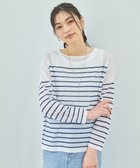 【エニィファム/any FAM】の【手洗い可/アンチピリング】シアーバスクボーダーニット 人気、トレンドファッション・服の通販 founy(ファニー) ファッション Fashion レディースファッション WOMEN トップス・カットソー Tops/Tshirt ニット Knit Tops インナー Inner シアー Sheer セーター Sweater デニム Denim トレンド Trend バランス Balance 夏 Summer 春 Spring S/S・春夏 Ss・Spring/Summer thumbnail ホワイト×ネイビー|ID: prp329100004383139 ipo3291000000030636943