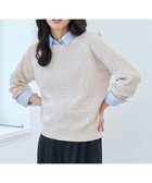 【エニィファム/any FAM】の【手洗い可/UVカット】シャイニーコットンニット 人気、トレンドファッション・服の通販 founy(ファニー) ファッション Fashion レディースファッション WOMEN トップス・カットソー Tops/Tshirt ニット Knit Tops おすすめ Recommend カットソー Cut And Sew スパンコール Sequins スリーブ Sleeve セーター Sweater デニム Denim 夏 Summer 春 Spring S/S・春夏 Ss・Spring/Summer thumbnail ベージュ|ID: prp329100004383140 ipo3291000000030636946