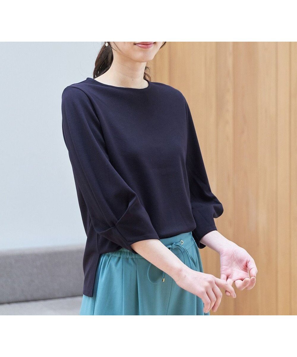 【エニィファム/any FAM】の【WEB限定/洗濯機可/5色展開】サカリバタックスリーブプルオーバー インテリア・キッズ・メンズ・レディースファッション・服の通販 founy(ファニー) 　ファッション　Fashion　レディースファッション　Fashion for Women　トップス・カットソー　Cut & Sew Tops　シャツ・ブラウス・オフィスカジュアル　Elegant Blouses & Button-Ups　ロングTシャツ・Tシャツ　Longline T-Shirts & Tees　カジュアルプルオーバー・ニットトップス　Pullovers & Knit Tops / Casual Pullovers　カットソー・ベーシックTシャツ　Cut-and-Sewn Tops / Stretch Tees & Basics　春　Spring　カットソー　Cut and Sewn Top　シンプル　Simple, Minimal　スリーブ　Sleeve, Long Sleeve / Short Sleeve　ダブル　Double, Double-Breasted　デニム　Denim, Jeans Material　フェイス　Face, Facial Design　S/S・春夏　SS, Spring/Summer, Warm Season　おすすめ　Recommended / Our Picks　夏　Summer　エレガント 上品　Elegant　ビジネス 仕事 通勤　Business / Work / Commuting　ブラック|ID: prp329100004385123 ipo3291000000033530085