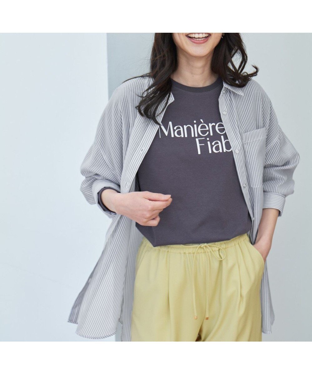 【エニィファム/any FAM】の【洗濯機可】シアーストライプシャツ インテリア・キッズ・メンズ・レディースファッション・服の通販 founy(ファニー) 　ファッション　Fashion　レディースファッション　Fashion for Women　トップス・カットソー　Cut & Sew Tops　シャツ・ブラウス・オフィスカジュアル　Elegant Blouses & Button-Ups　ストライプ　Stripe, Striped Pattern　デニム　Denim, Jeans Material　トレンド　Trend, Trending Now　夏　Summer　春　Spring　S/S・春夏　SS, Spring/Summer, Warm Season　羽織　Haori, Light Jacket　オフ×ブラック|ID: prp329100004386442 ipo3291000000033220498