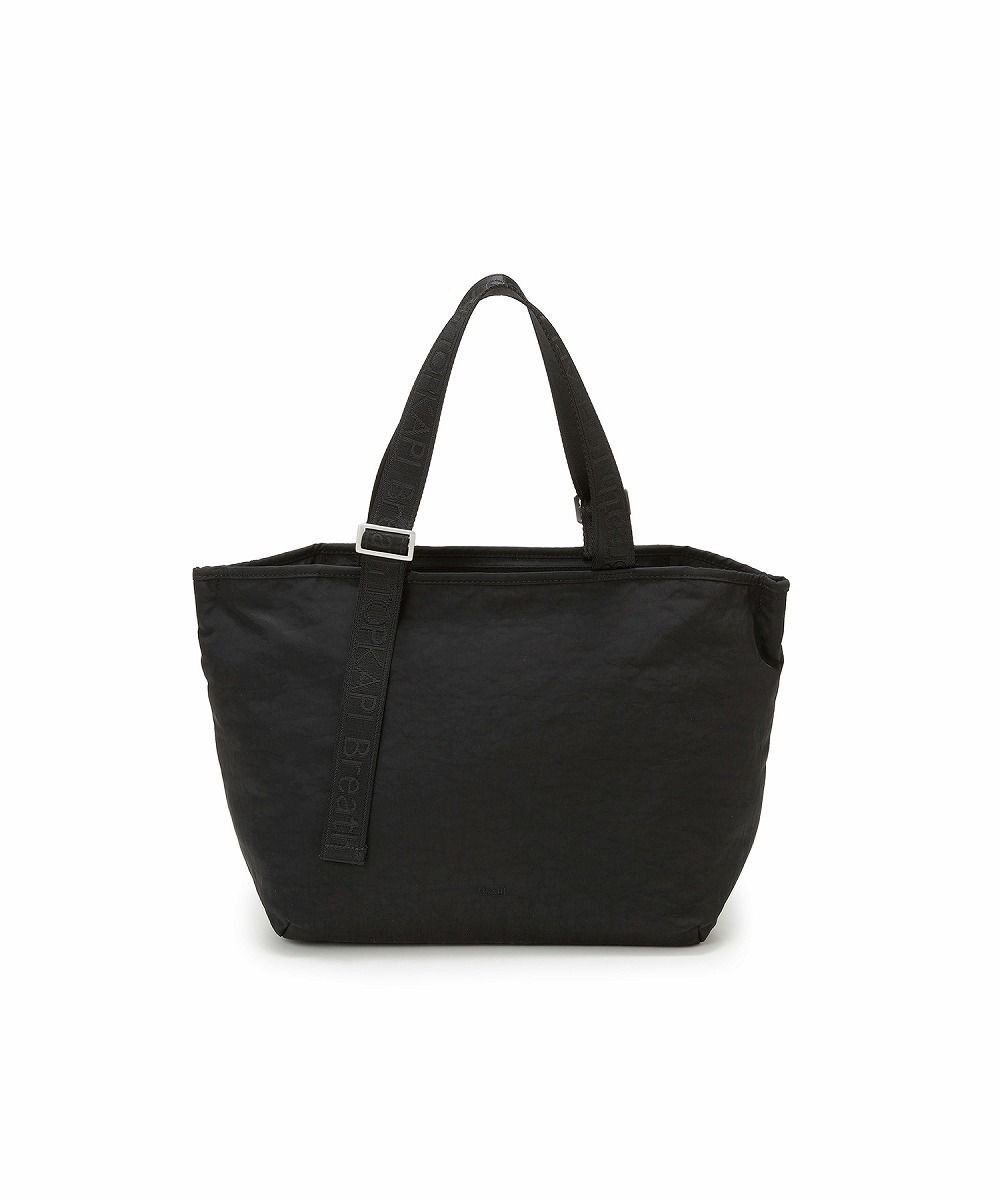 【トプカピ/TOPKAPI】の【Breath TOPKAPI】Freely フリーリー ナイロン ロゴテープ トートバッグ A4対応 インテリア・キッズ・メンズ・レディースファッション・服の通販 founy(ファニー) 　ファッション　Fashion　レディースファッション　WOMEN　バッグ　Bag　アシンメトリー　Asymmetry　フォルム　Form　ポケット　Pocket　再入荷　Restock/Back In Stock/Re Arrival　ブラック|ID: prp329100004386446 ipo3291000000031941945