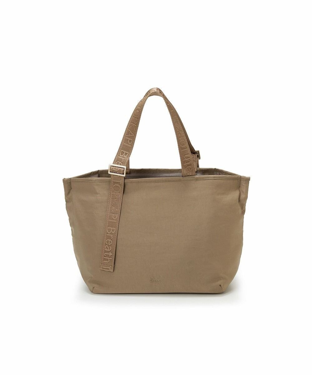 【トプカピ/TOPKAPI】の【Breath TOPKAPI】Freely フリーリー ナイロン ロゴテープ トートバッグ A4対応 インテリア・キッズ・メンズ・レディースファッション・服の通販 founy(ファニー) 　ファッション　Fashion　レディースファッション　WOMEN　バッグ　Bag　アシンメトリー　Asymmetry　フォルム　Form　ポケット　Pocket　再入荷　Restock/Back In Stock/Re Arrival　ベージュ|ID: prp329100004386446 ipo3291000000031941946