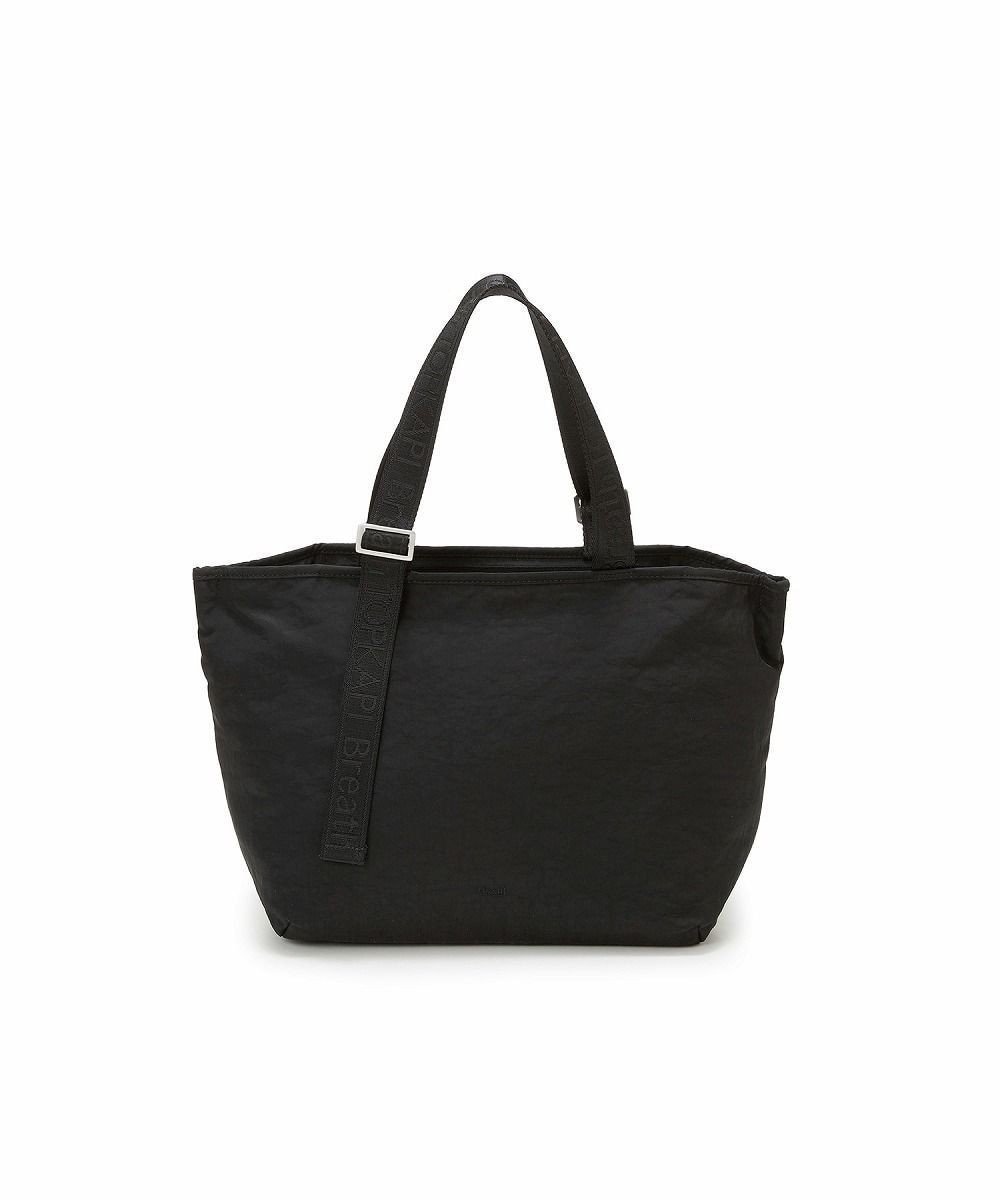 【トプカピ/TOPKAPI】の【Breath TOPKAPI】Freely フリーリー ナイロン ロゴテープ トートバッグ A4対応 インテリア・キッズ・メンズ・レディースファッション・服の通販 founy(ファニー) 　ファッション　Fashion　レディースファッション　Ladies' Fashion Online　バッグ　Bag　アシンメトリー　Asymmetry　フォルム　Form　ポケット　Pocket　ブラック|ID: prp329100004386446 ipo3291000000032652250