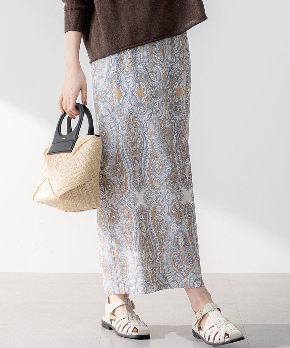 【23区/NIJYUSANKU】の【洗える】Rattiドローイングペイズリープリント スカート 人気、トレンドファッション・服の通販 founy(ファニー) 　ファッション　Fashion　レディースファッション　Fashion for Women　スカート　Skirts　イタリア　Italy　春　Spring　洗える　Machine Washable　カットソー　Cut and Sewn Top　ジャカード／ジャガード　Jacquard, Woven Pattern　ストレート　Straight, Straight Cut　トレンド　Trend, Trending Now　プリント　Print, Printed Pattern　ペイズリー　Paisley, Ethnic Pattern　ポケット　Pocket, Pocket Detail　S/S・春夏　SS, Spring/Summer, Warm Season　夏　Summer　2025年　2025　2025春夏・S/S　Spring/Summer 2025 SS25　 other-1|ID: prp329100004387759 ipo3291000000035510589