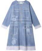 【ツモリチサト スリープ/tsumori chisato SLEEP】のツモリチサト ルームウエア ワンピース 長袖 綿100%(本体) ロング丈(ふくらはぎ付近) UNX557 /ワコール ブルー|ID: prp329100004389077 ipo3291000000031916167