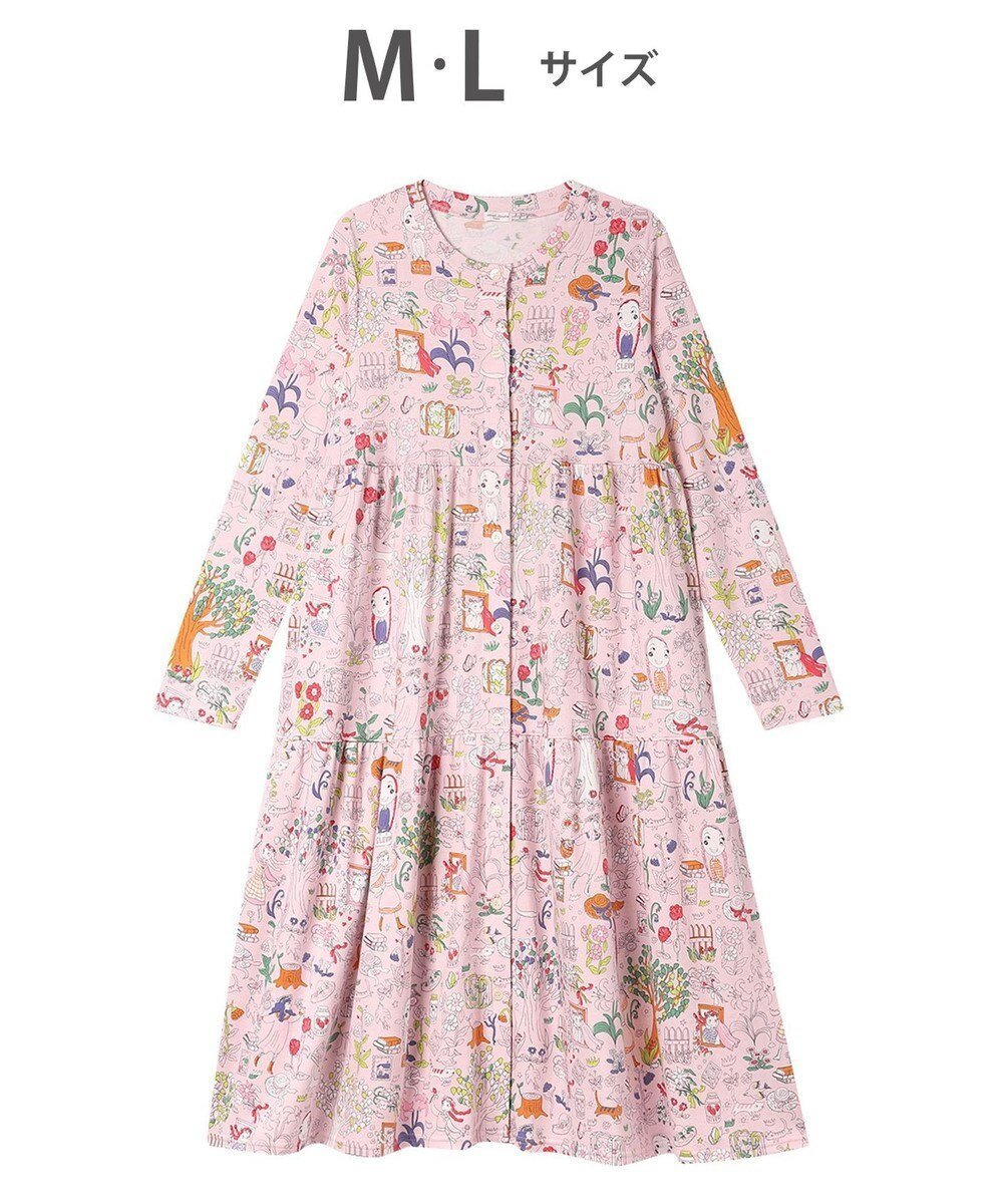 【ツモリチサト スリープ/tsumori chisato SLEEP】のツモリチサト ルームウエア ワンピース 長袖 綿100%(本体) ロング丈(ふくらはぎ付近) UNX533 /ワコール インテリア・キッズ・メンズ・レディースファッション・服の通販 founy(ファニー) 　ファッション　Fashion　レディースファッション　WOMEN　ワンピース　Dress　NEW・新作・新着・新入荷　New Arrivals　パジャマ　Pajamas　ポケット　Pocket　ロング　Long　長袖　Long Sleeve　ピンク|ID: prp329100004389079 ipo3291000000030682399