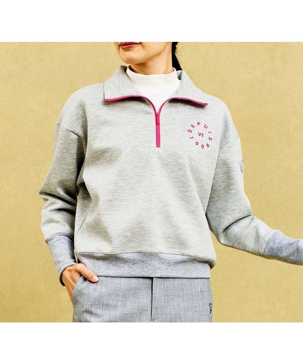 【23区 ゴルフ/NIJYUSANKU GOLF】の【WOMEN】【UVカット】トレンド感抜群のビッグシルエット!ハーフジップスウェット インテリア・キッズ・メンズ・レディースファッション・服の通販 founy(ファニー) 　ファッション　Fashion　レディースファッション　Ladies' Fashion Online　トップス・カットソー　Tops/Tshirt　パーカ　Sweats　スウェット　Sweat　春　Spring　今季　This Season　吸水　Water Absorption　軽量　Lightweight　サークル　Circle　ショート　Short　スウェット　Sweat　スタイリッシュ　Stylish　スタンド　Stand　ストレッチ　Stretch　トレンド　Trend　なめらか　Smooth　ビッグ　Big　フィット　Fit　フロント　Front　ラウンド　Round　S/S・春夏　Ss・Spring/Summer　夏　Summer　ライトグレー系|ID: prp329100004389088 ipo3291000000032657015