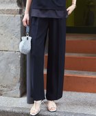 【23区/NIJYUSANKU】の【接触冷感/UVカット/吸水速乾】ストレッチジョーゼット ワイド パンツ ネイビー系|ID: prp329100004389130 ipo3291000000035710436