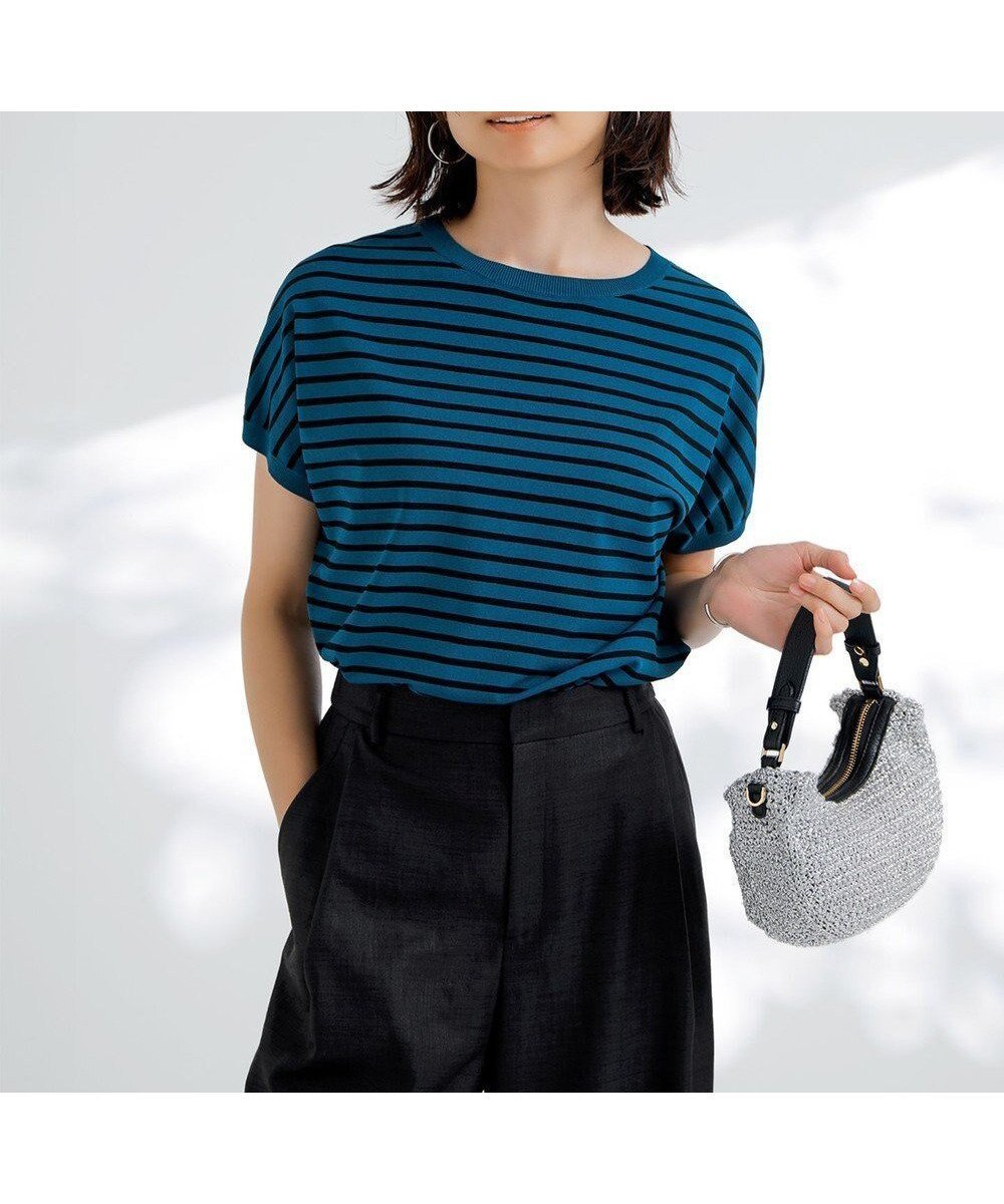 【23区/NIJYUSANKU】の【新色追加/洗える】レーヨンポリエステルストレッチ プルオーバー ニット インテリア・キッズ・メンズ・レディースファッション・服の通販 founy(ファニー) ファッション Fashion レディースファッション Fashion for Women トップス・カットソー Cut & Sew Tops ニット Knit Tops & Sweaters カジュアルプルオーバー・ニットトップス Pullovers & Knit Tops / Casual Pullovers インナー Innerwear オレンジ Orange 春 Spring 洗える Machine Washable シアー Sheer, See-Through ジャケット Jacket, Outerwear ストレッチ Stretch, Stretchy Fabric セーター Sweater, Knitwear トレンド Trend, Trending Now 定番 Standard, Basic Item 人気 Popular, Best Seller フィット Fit, Slim Fit ベーシック Basic, Essential ボーダー Border, Stripe 無地 Plain, Solid Color S/S・春夏 SS, Spring/Summer, Warm Season 夏 Summer エレガント 上品 Elegant ビジネス 仕事 通勤 Business / Work / Commuting 2025年 2025 2025春夏・S/S Spring/Summer 2025 SS25 ダークブルー×ブラック|ID: prp329100004389135 ipo3291000000033451285